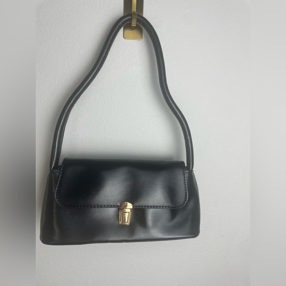 NEW abstract hand mini Black vegan Leather Shoulder Bag